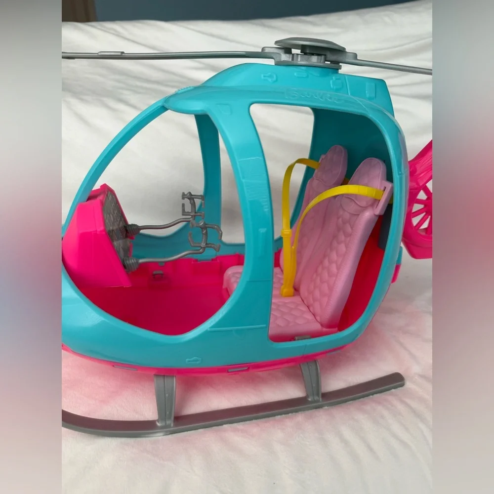 Mattel Pink and Blue Helicopter Vehicle Toy